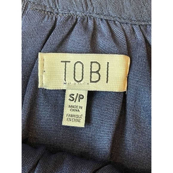 Tobi Womens Fringe Booty Shorts Back Zip Elastic Waist Blue Size Small - Picture 6 of 8